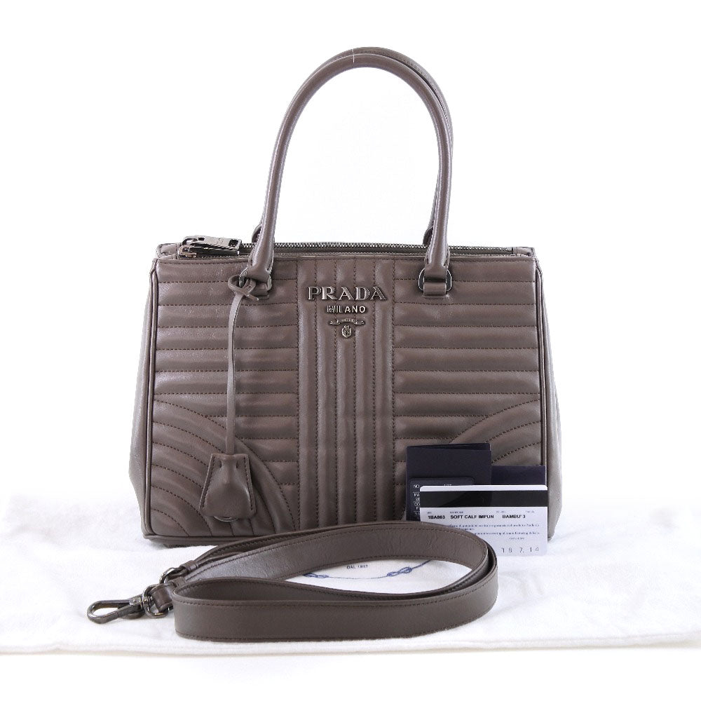 Prada 2WAY Shoulder Handbag 1BA863 Gray