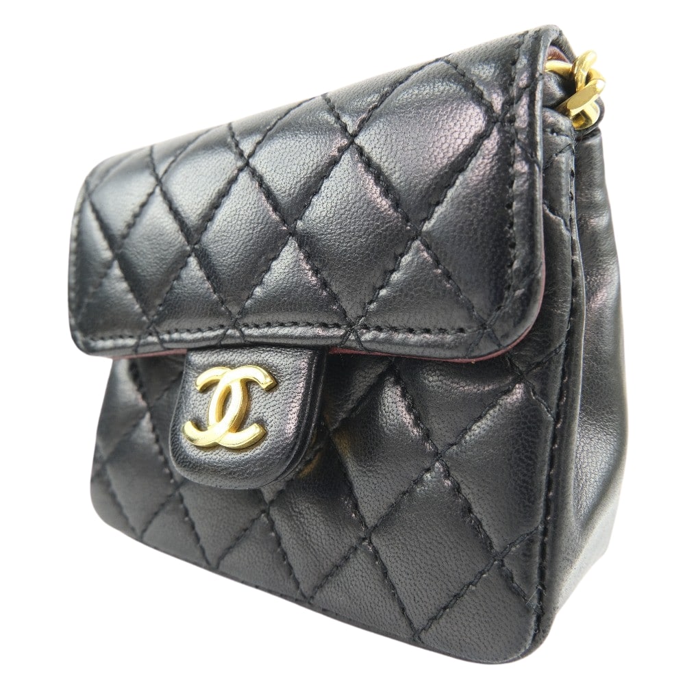 Chanel Lambskin Chain Pouch Waist Bag Vintage