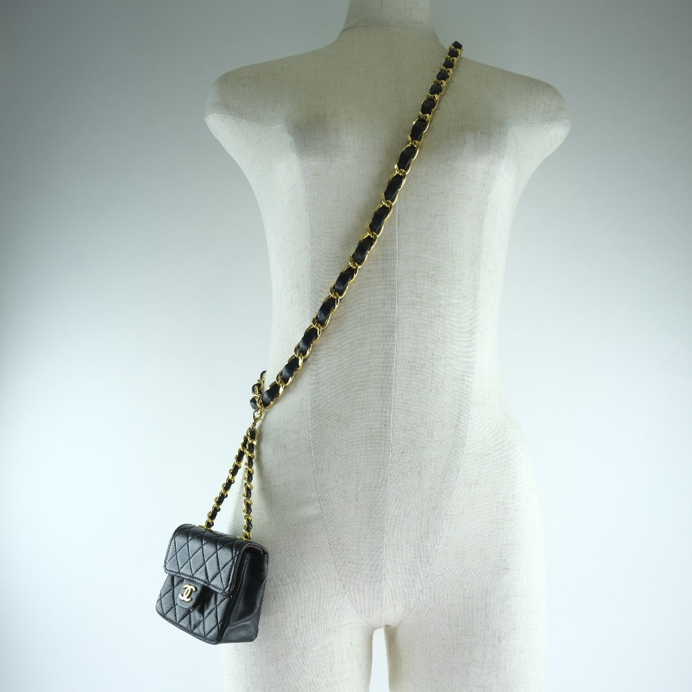 Chanel Lambskin Chain Pouch Waist Bag Vintage