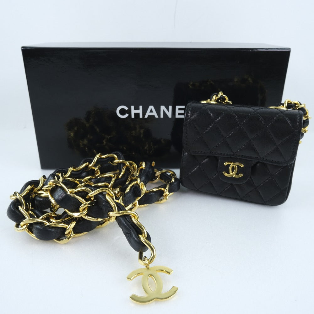 Chanel Lambskin Chain Pouch Waist Bag Vintage