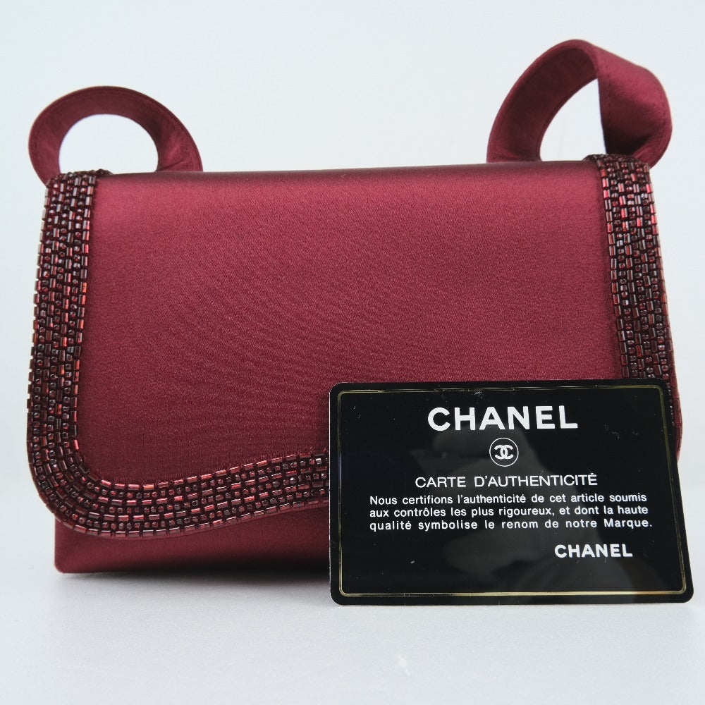 Chanel Satin Rhinestone Party Shoulder Bag