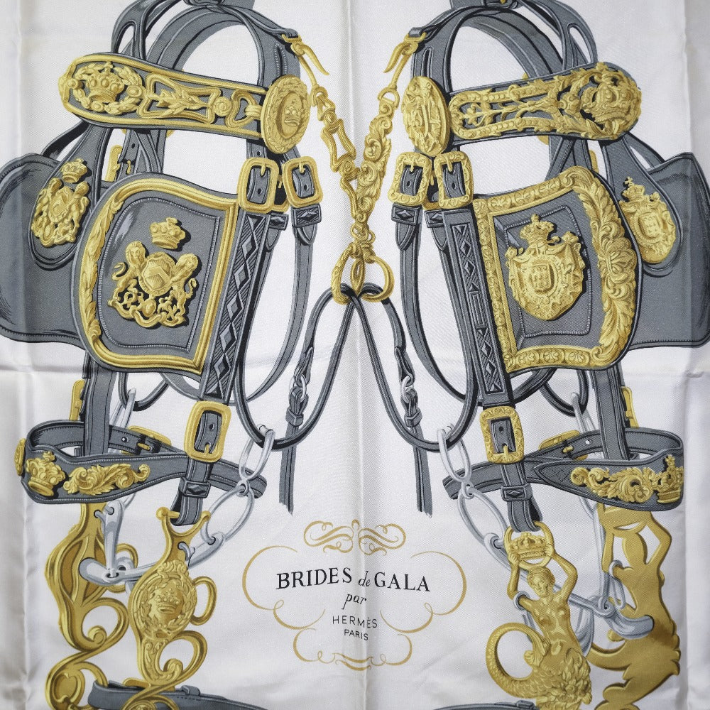 Hermes Silk Scarf 90cm White