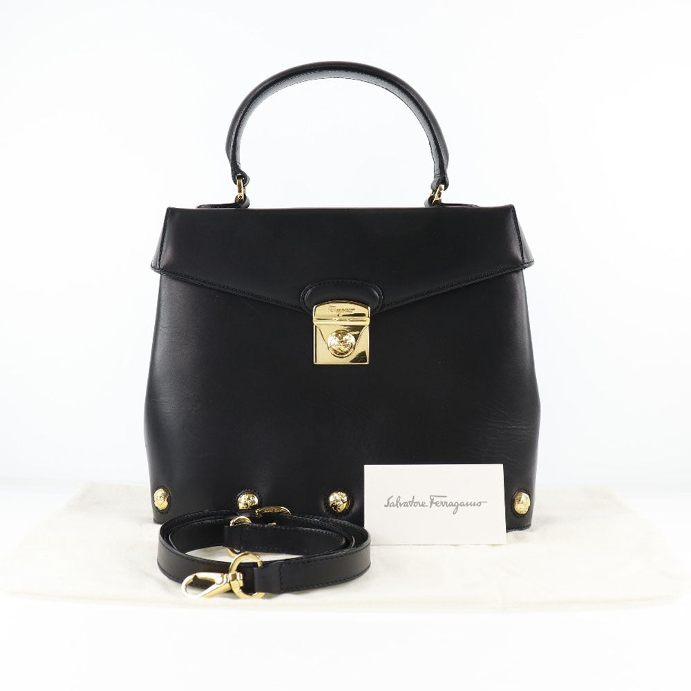 Salvatore Ferragamo 2WAY Shoulder Handbag Black