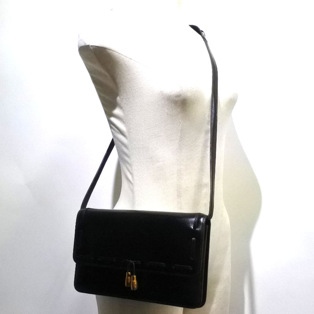 Hermes 2WAY Clutch Shoulder Bag Black