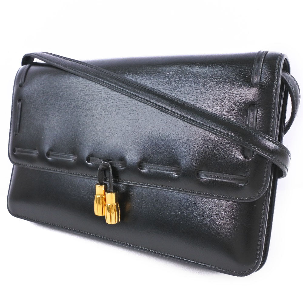 Hermes 2WAY Clutch Shoulder Bag Black