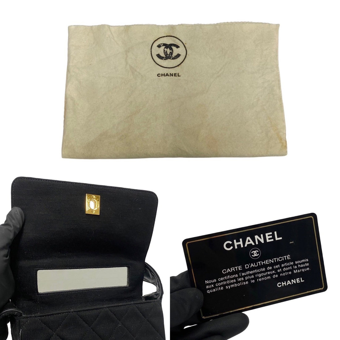 Chanel CC Satin Matelasse Handbag  Canvas Handbag in Great Condition