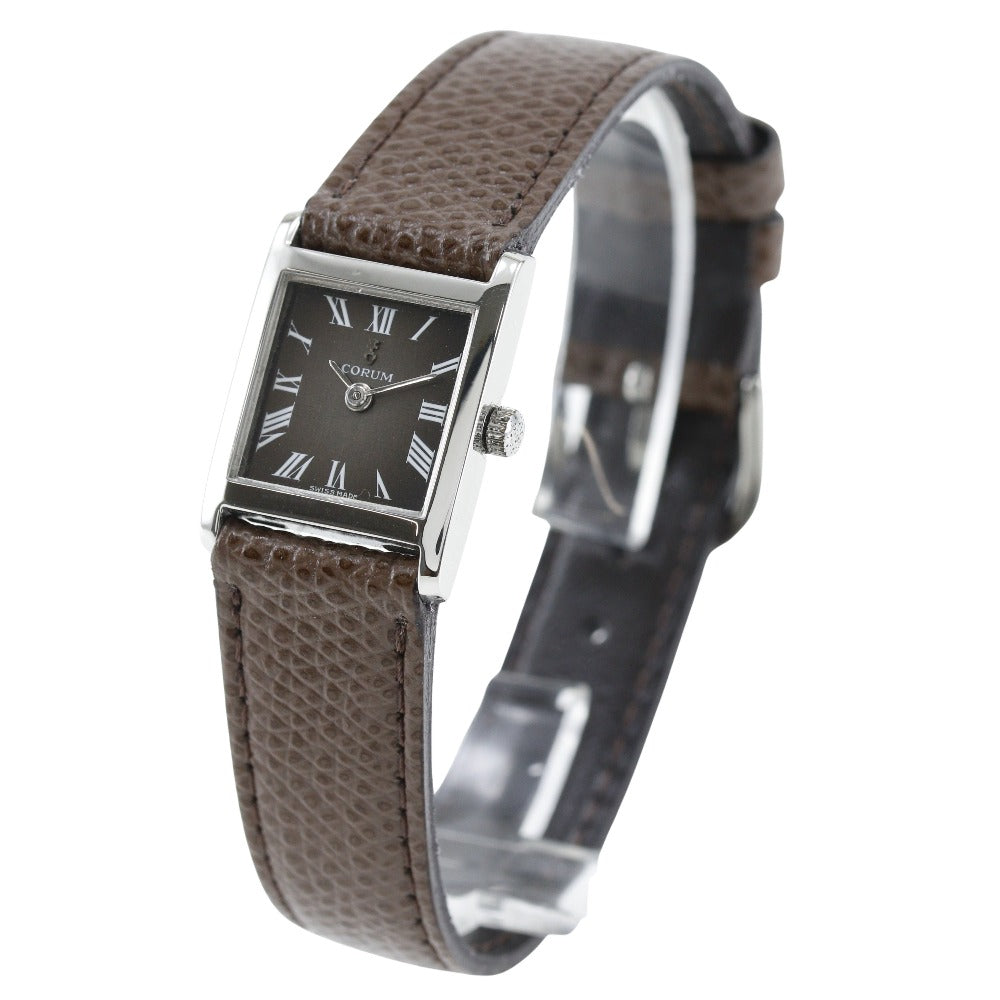 Corum Stainless Steel Leather Manual Watch 15485