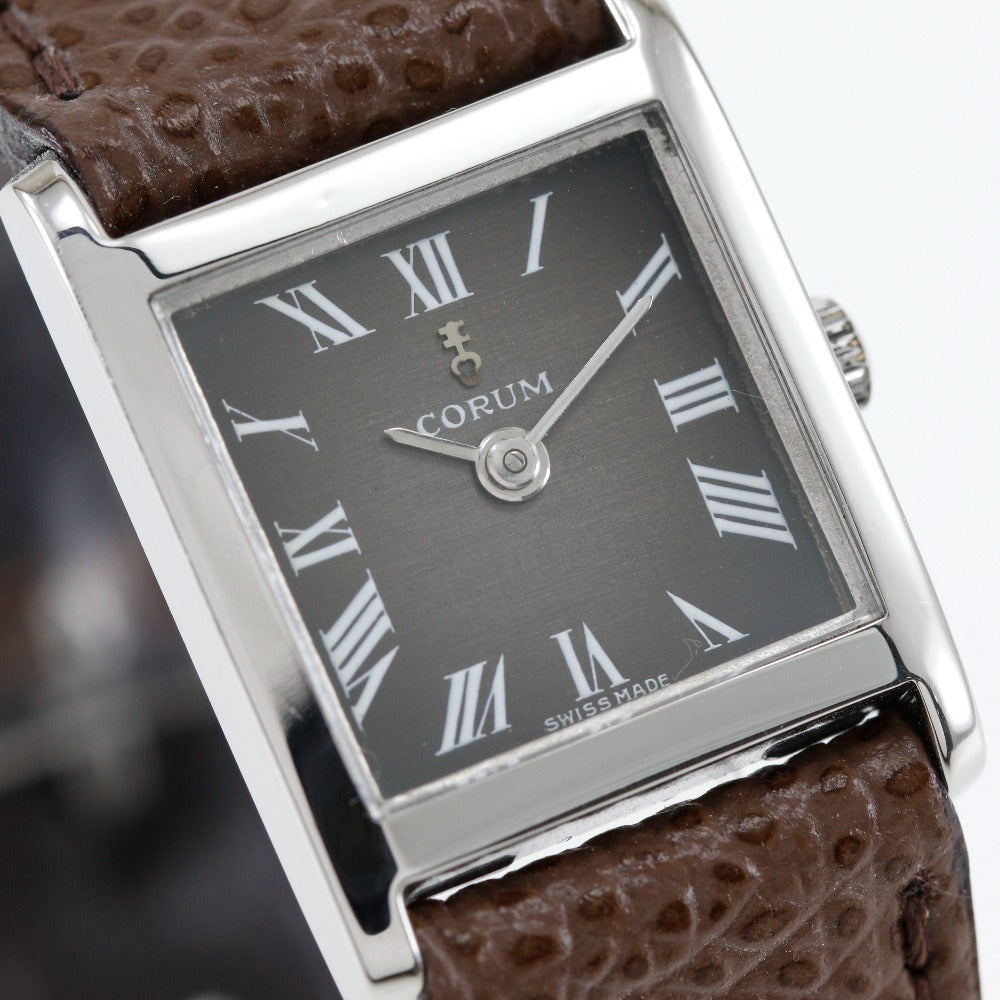 Corum Stainless Steel Leather Manual Watch 15485