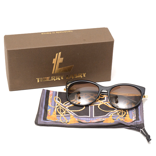 THIERRY LASRY Sunglasses Black Gold Plastic Metal in Great Condition