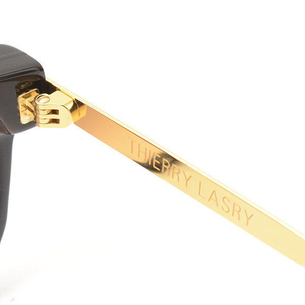 THIERRY LASRY Sunglasses Black Gold Plastic Metal in Great Condition