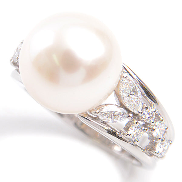 Mikimoto Pearl Diamond Ring PT950 Platinum in Great Condition