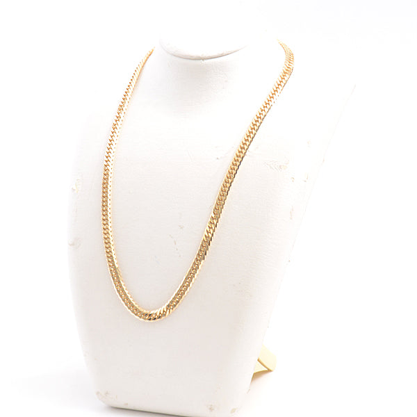 K18 6-Sided Double-Cut Chain Necklace 50g 50cm Yellow Gold in Great Condition