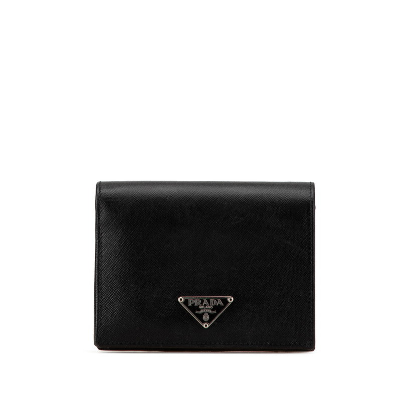 Prada Leather Bifold Wallet Black