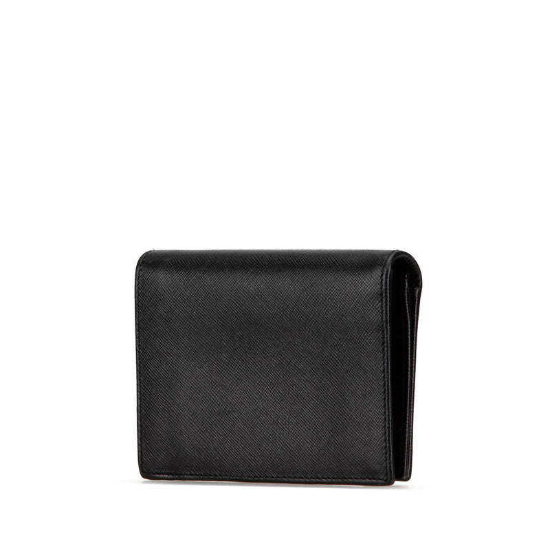 Prada Leather Bifold Wallet Black