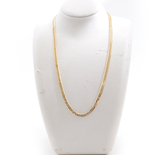 K18 6-Sided Double-Cut Chain Necklace YG in Great Condition