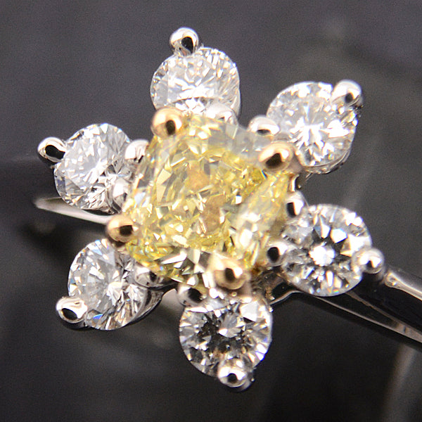 Tiffany Yellow Diamond Ring PT950 Platinum