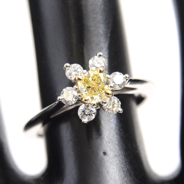 Tiffany Yellow Diamond Ring PT950 Platinum