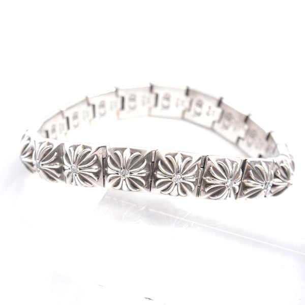 Chrome Hearts SV925 Diamond Pyramid Plus 18 Link Bracelet