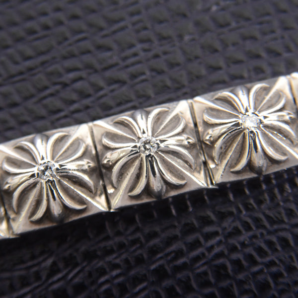 Chrome Hearts SV925 Diamond Pyramid Plus 18 Link Bracelet