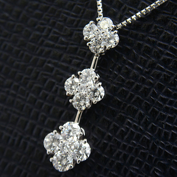 MONNICKENDAM Floral Diamond Necklace PT850×PT900 in Great Condition