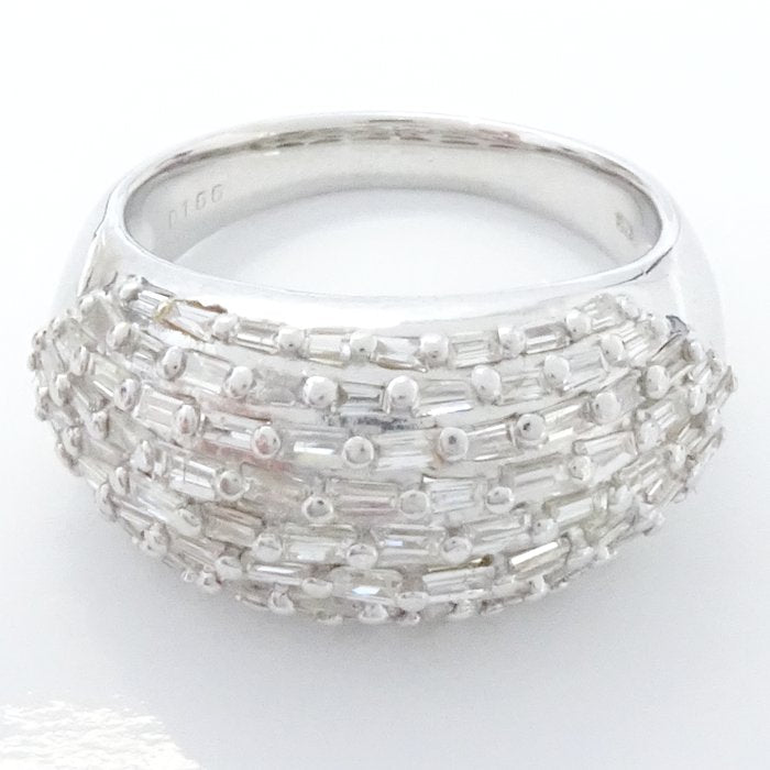 Tapered Diamond Ring K18WG White Gold