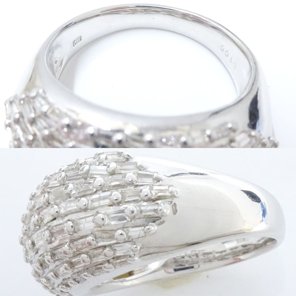 Tapered Diamond Ring K18WG White Gold