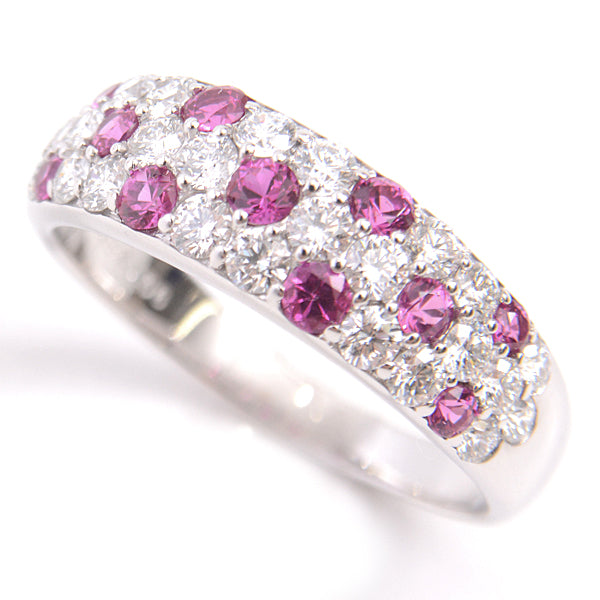 MIKIMOTO Diamond Ruby Ring K18WG 19 in Great Condition