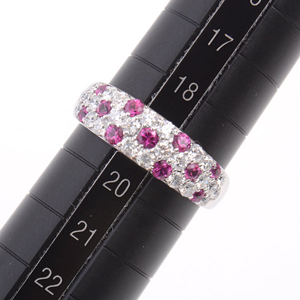 MIKIMOTO Diamond Ruby Ring K18WG 19 in Great Condition