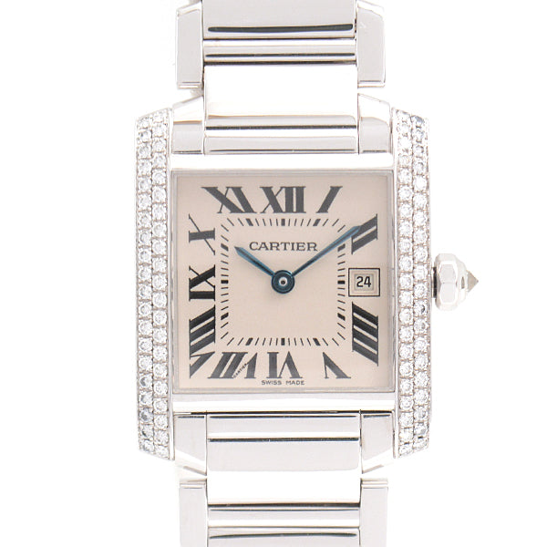 Cartier Tank Francaise MM Diamond Bezel Quartz Watch