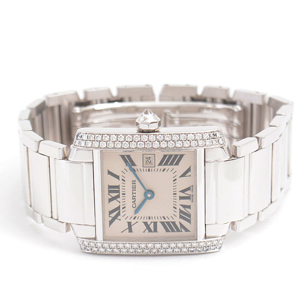 Cartier Tank Francaise MM Diamond Bezel Quartz Watch in Great Condition