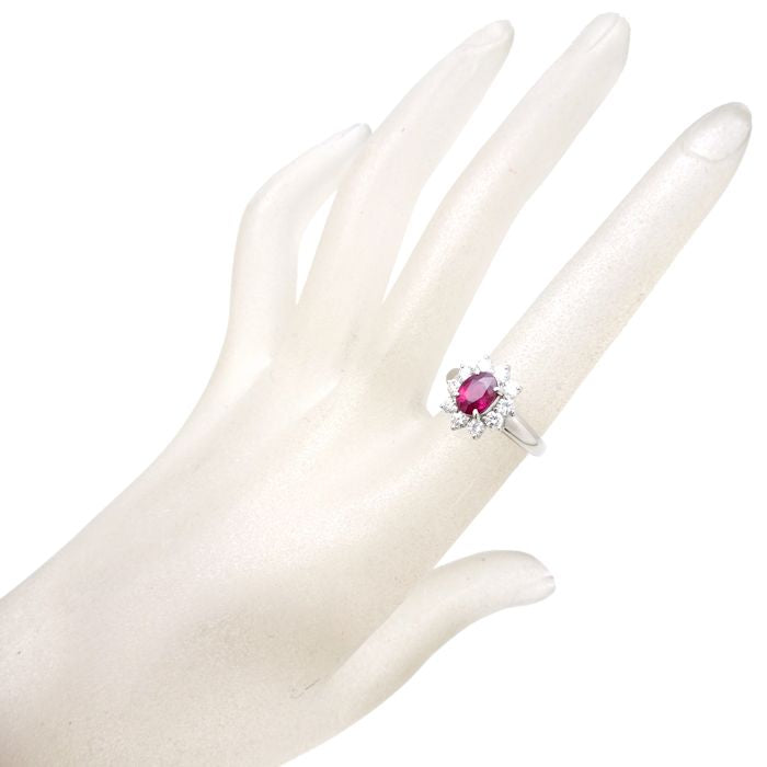 Ruby Diamond Ring Pt900 Platinum