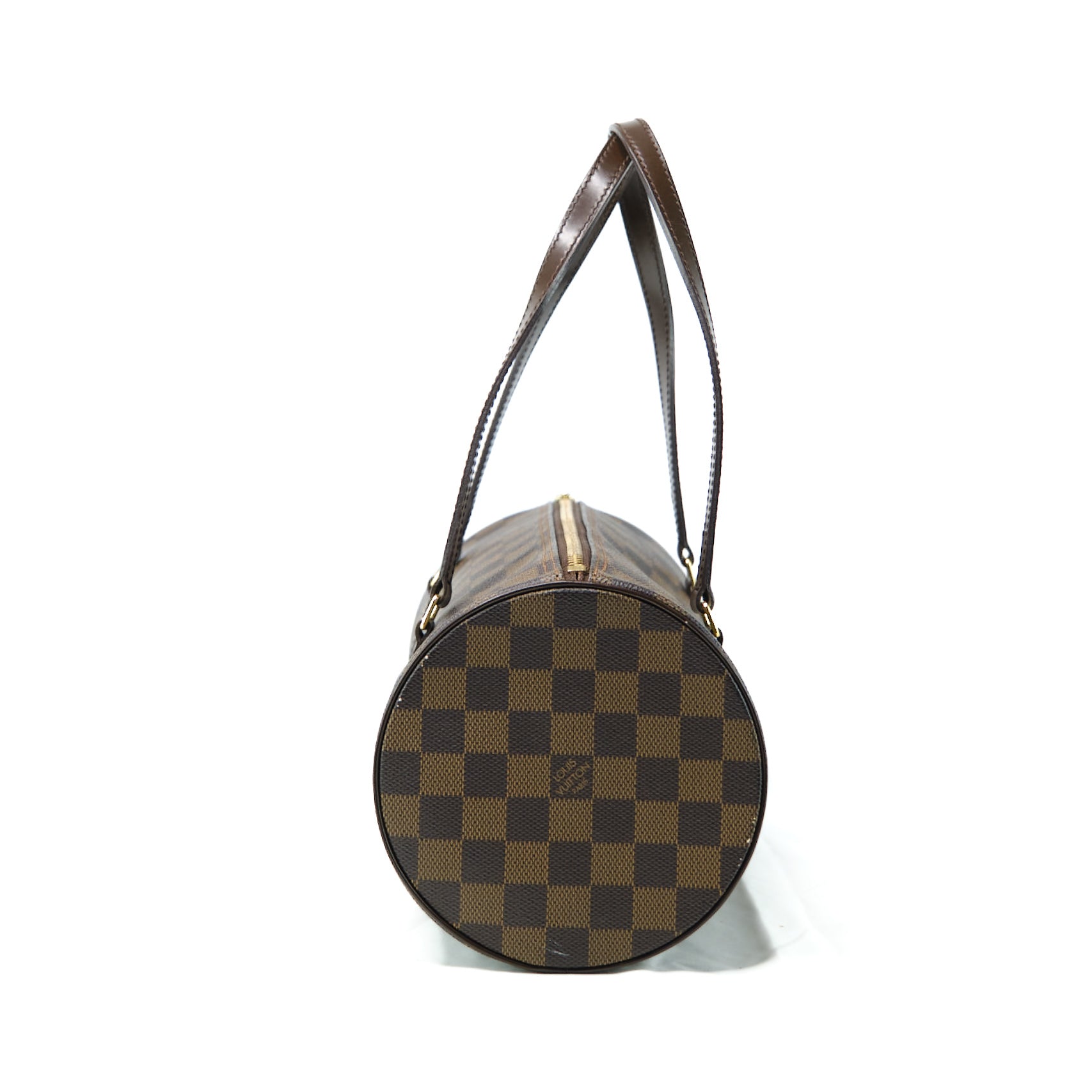 Louis Vuitton Damier Ebene Papillon 30 with Pouch Canvas Handbag in Great Condition