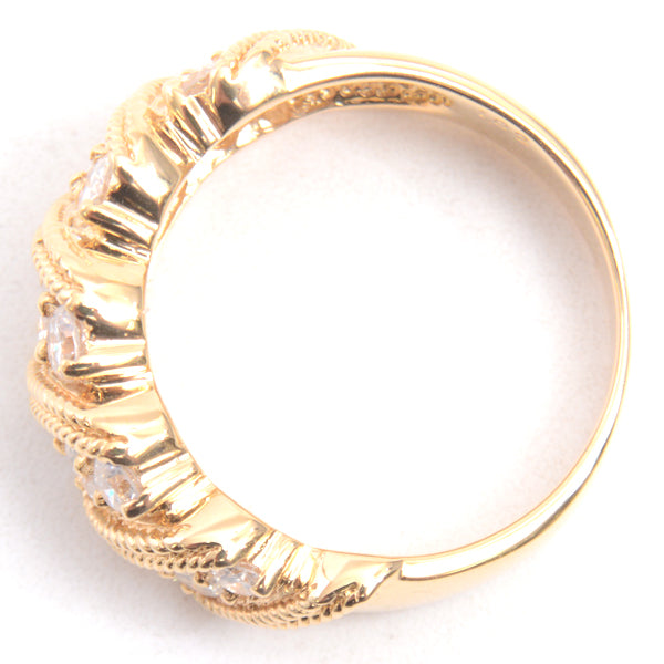 Ponte Vecchio 18K Yellow Gold Diamond Twist Design Ring 10.5