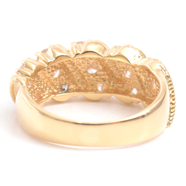 Ponte Vecchio 18K Yellow Gold Diamond Twist Design Ring 10.5