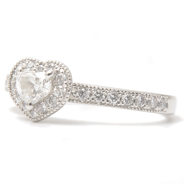 Ponte Vecchio Heart Shape Diamond Ring PT900 9