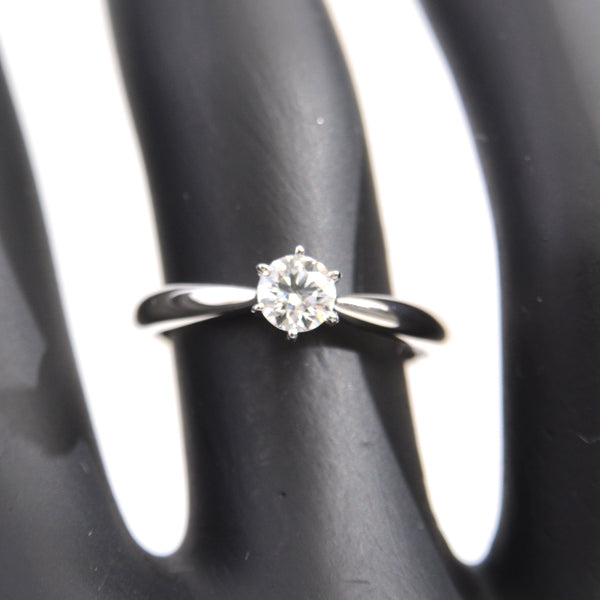 Tasaki PT950 Platinum Diamond Solitaire Ring in Great Condition