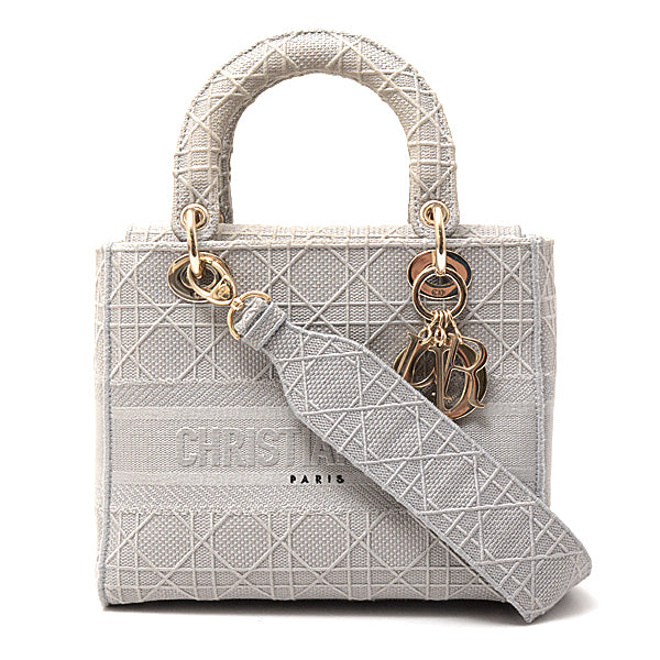 Dior Lady D-Lite Embroidery Canvas Handbag