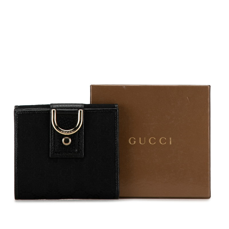 Gucci GG Canvas Abby Line Bifold Wallet Black in Great Condition