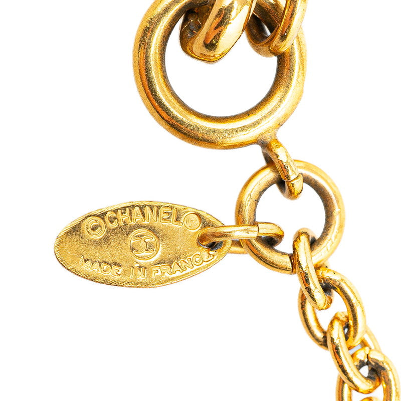 Chanel Mini Matelasse Coco Mark Necklace Gold Plated