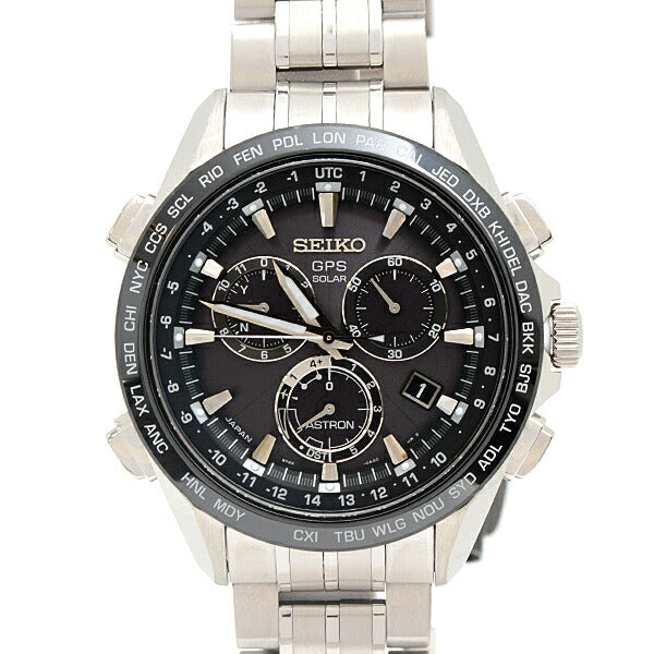 Seiko Astron Solar GPS Chronograph Black Dial Titanium