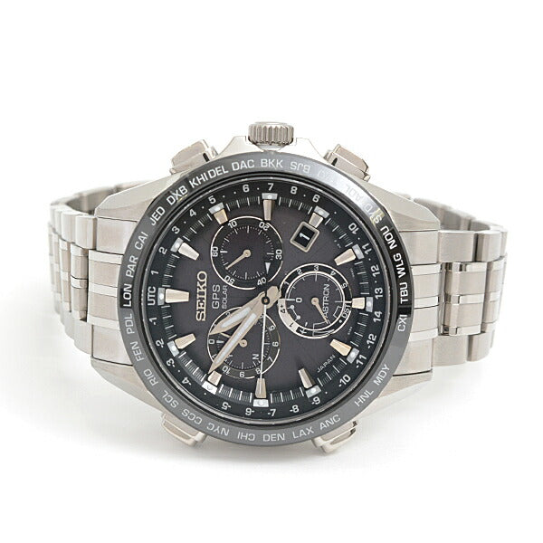 Seiko Astron Solar GPS Chronograph Black Dial Titanium