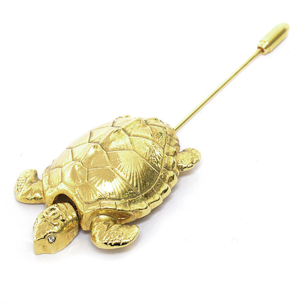 Chanel Vintage Turtle Brooch Brass