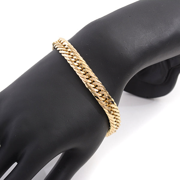 K18 12-Sided Triple Chain Bracelet YG