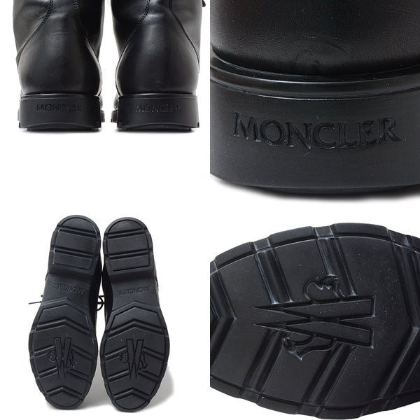 Moncler Men's Leather Lace-Up Work Boots Black