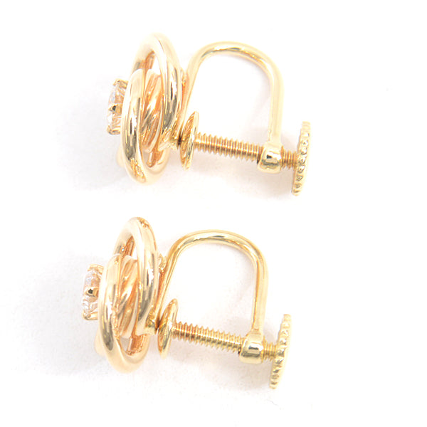 Tiffany & Co Yellow Gold Diamond Earrings in Great Condition