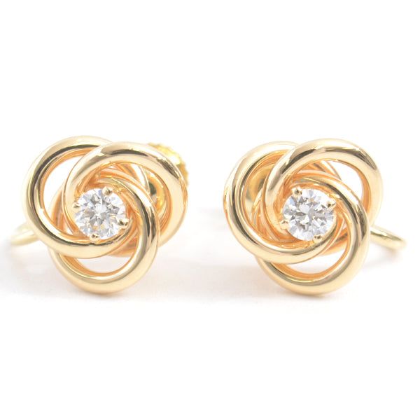 Tiffany & Co Yellow Gold Diamond Earrings in Great Condition