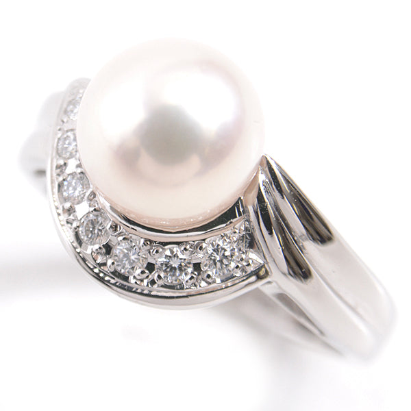 Mikimoto Pearl Diamond Ring PT950 Platinum