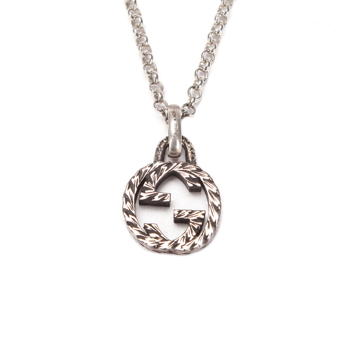 Silver Interlocking G Pendant Necklace