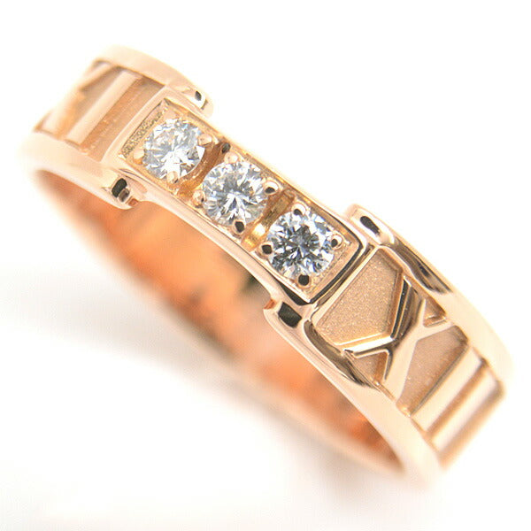 Tiffany Atlas 3P Diamond Ring Pink Gold