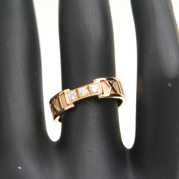 Tiffany Atlas 3P Diamond Ring Pink Gold